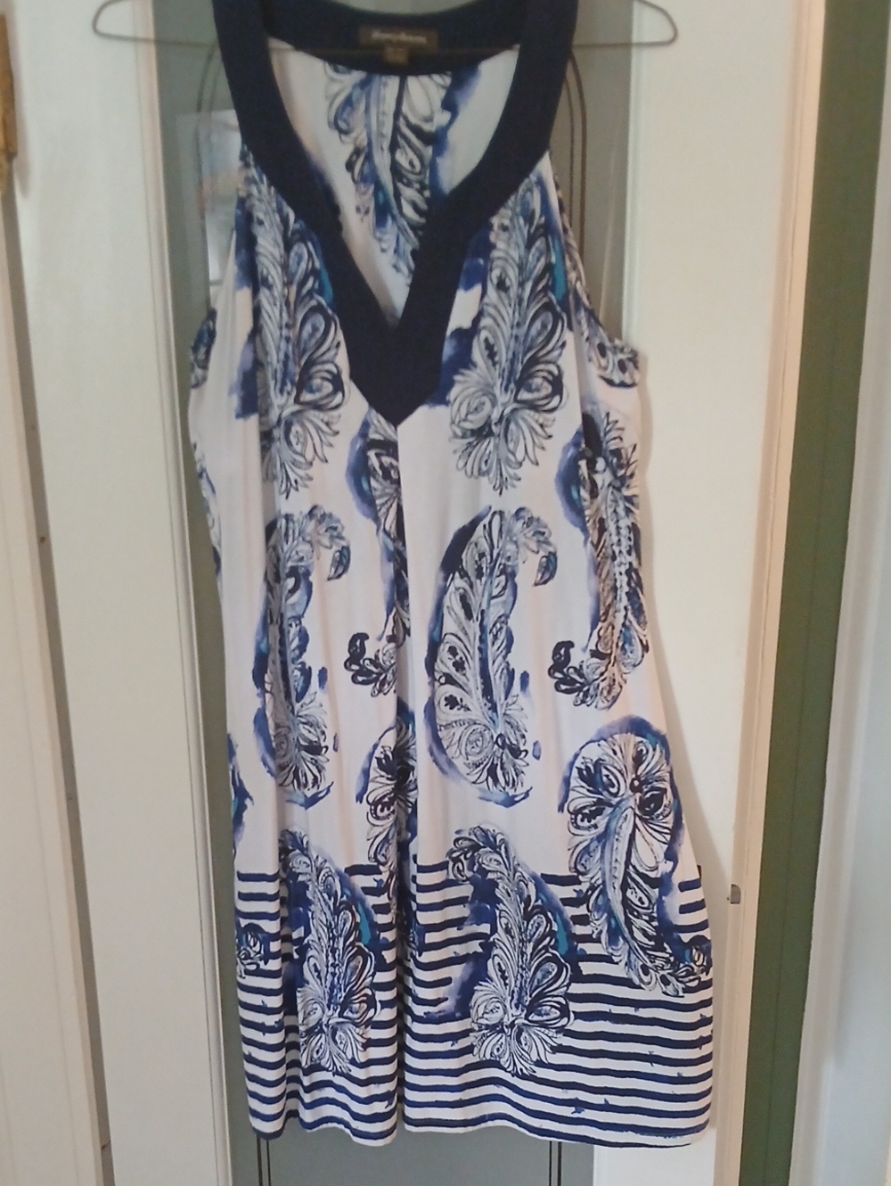 Tommy Bahama Blue and White Paisley Tank Dress
